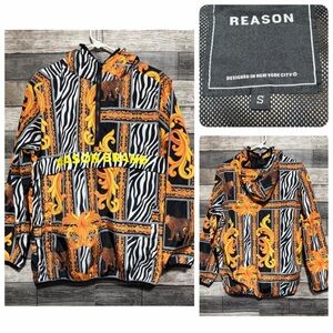 Reason Windbreaker Jacket Men’s S Pullover 1/2 Zip Lightweight Leopard